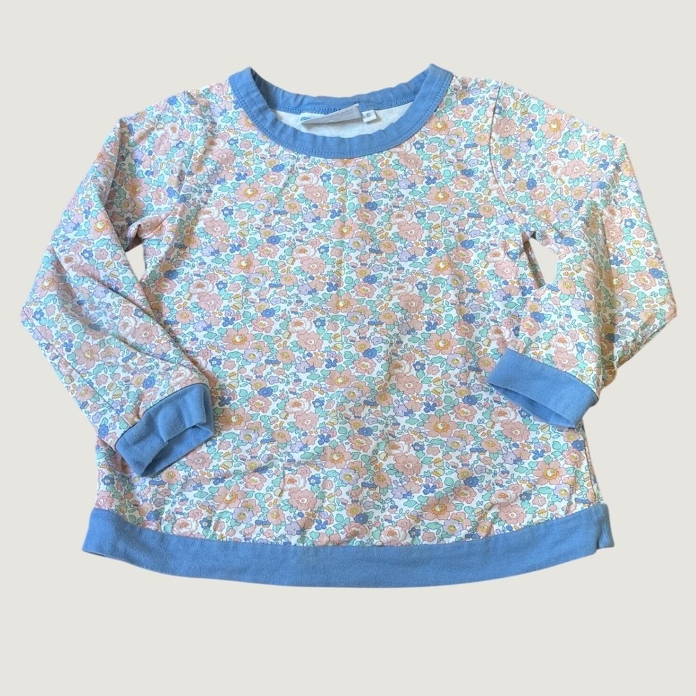 Trotter St. Kids Floral Top Girls Blue Pastel Long Sleeve Cotton SIZE 6